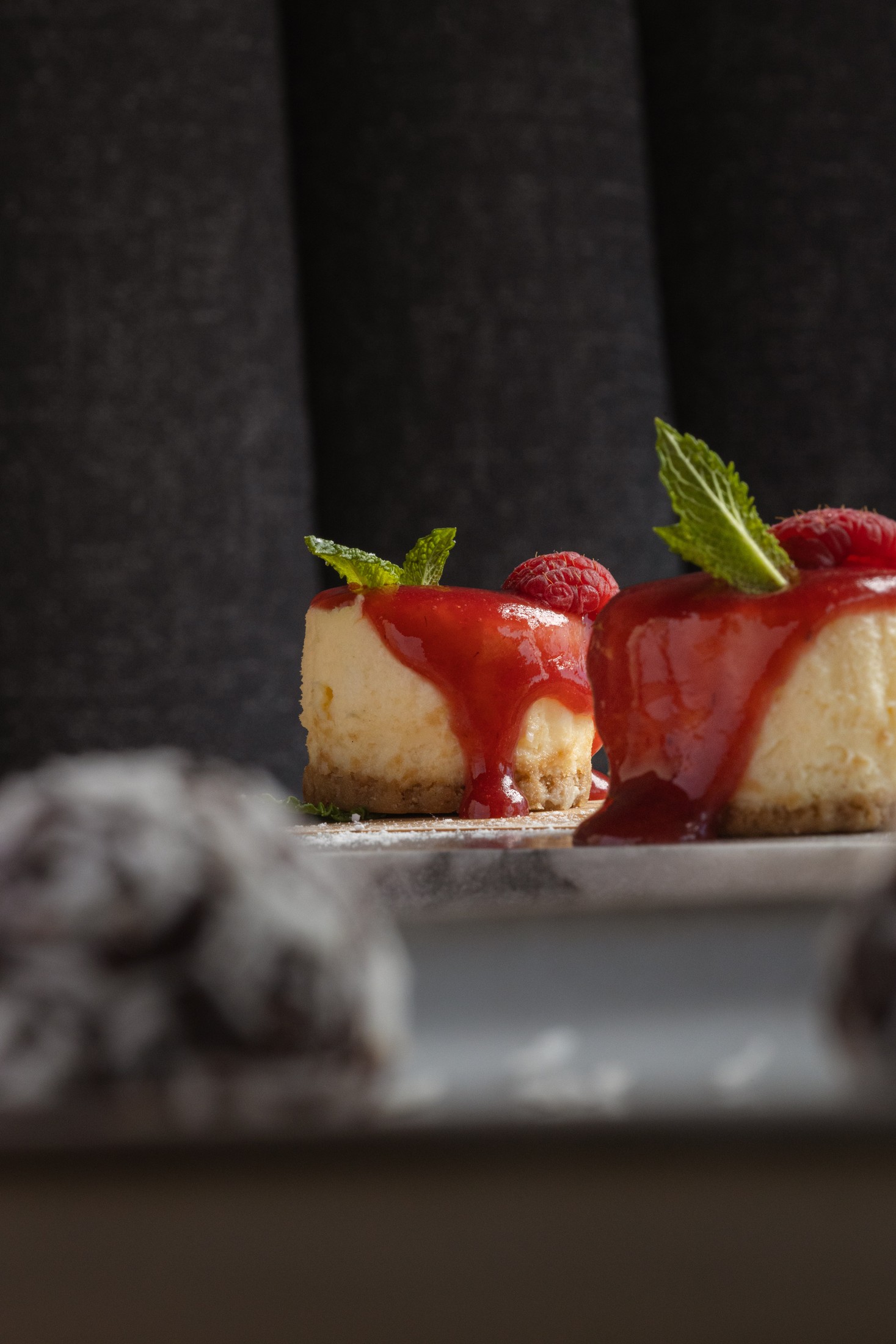 Dark Cherry Cheesecake Bites