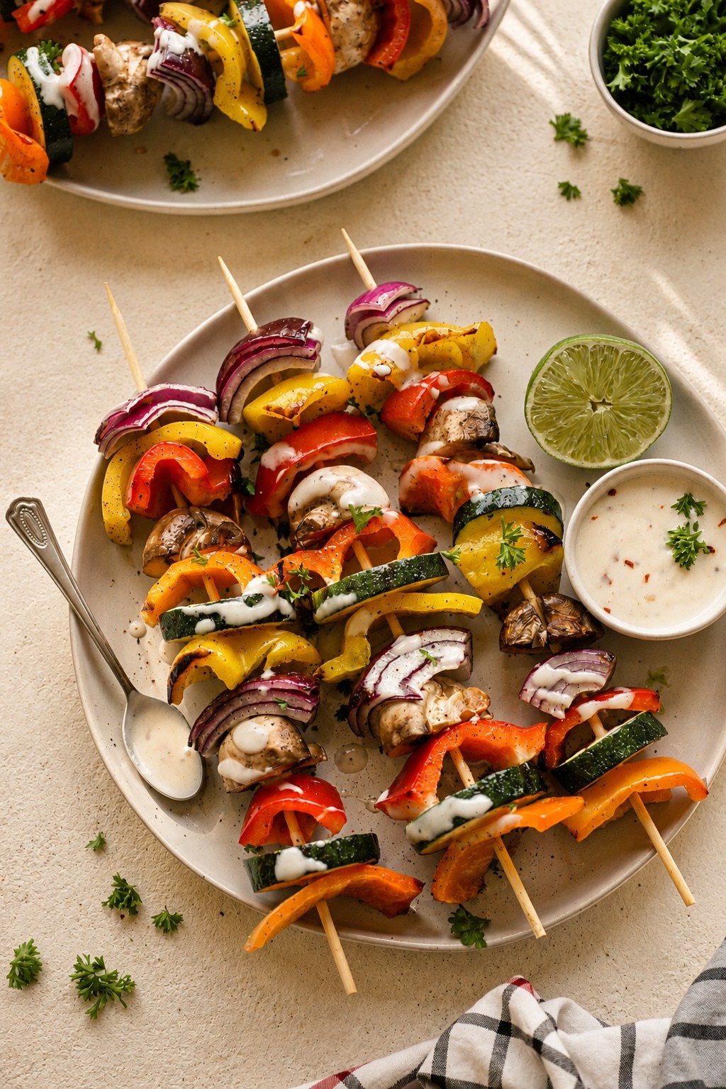 Garden Flame — chargrilled vegetable skewers
