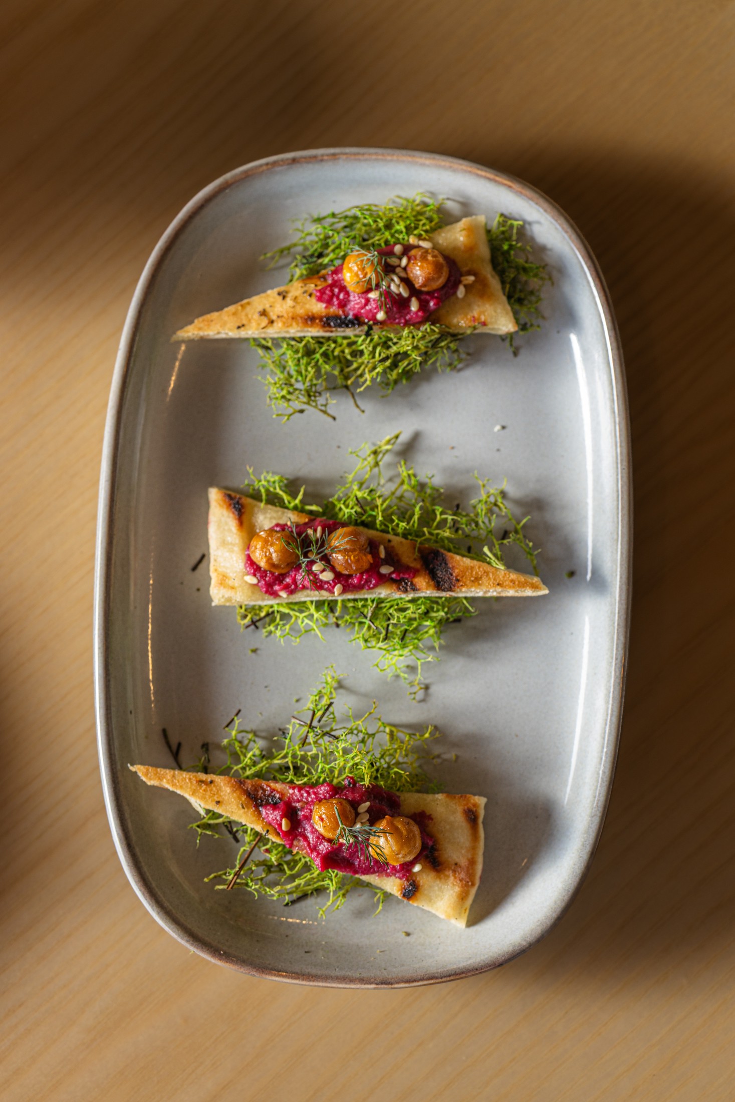 Olive Hearth — pita wedges with hummus